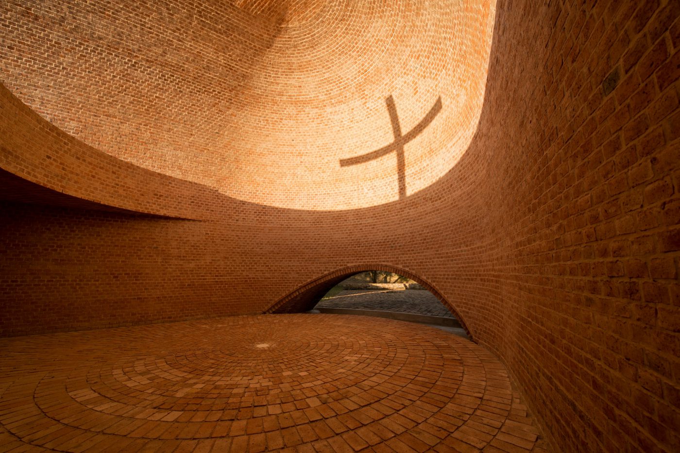 San Bernardo Chapel with clay blocks; Brick Award 2018 Special Prize Winner Category "Sharing Public Spaces"; Nicolás Campodonico Estudio; Photo: Nicolás Esteban Campodonico
