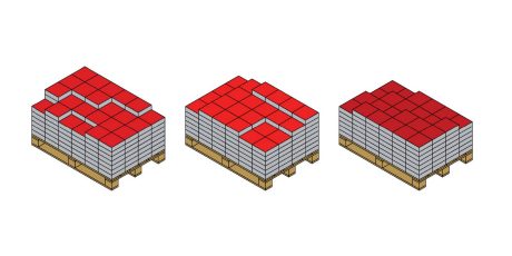 Striedavé odoberanie výrobkov z paliet