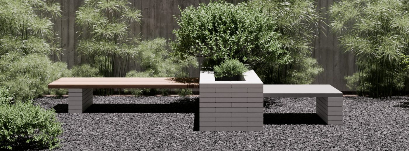 Semmelrock Garden Block vizualizacia lavicka