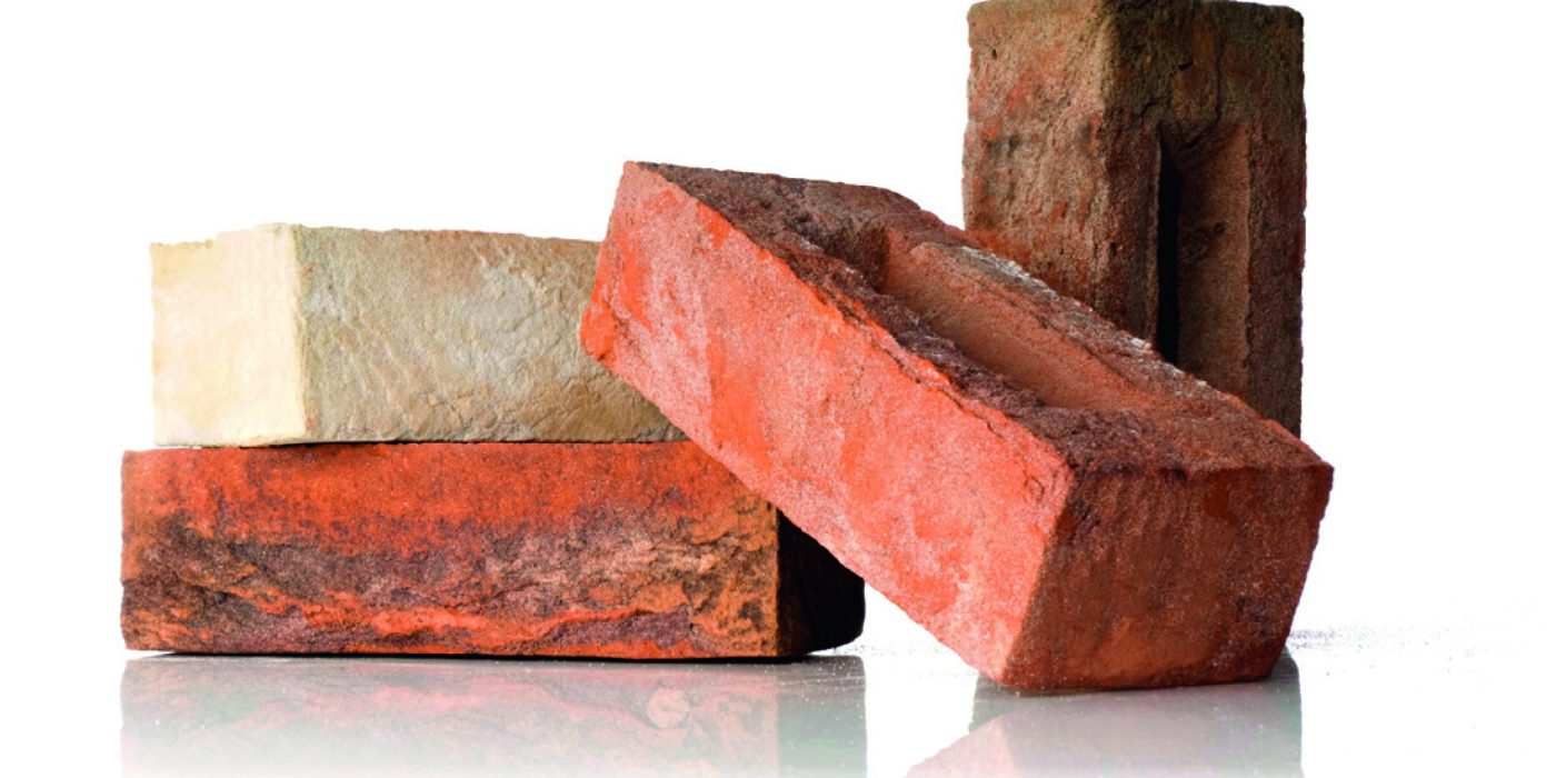 Set of facing bricks Terca with white background