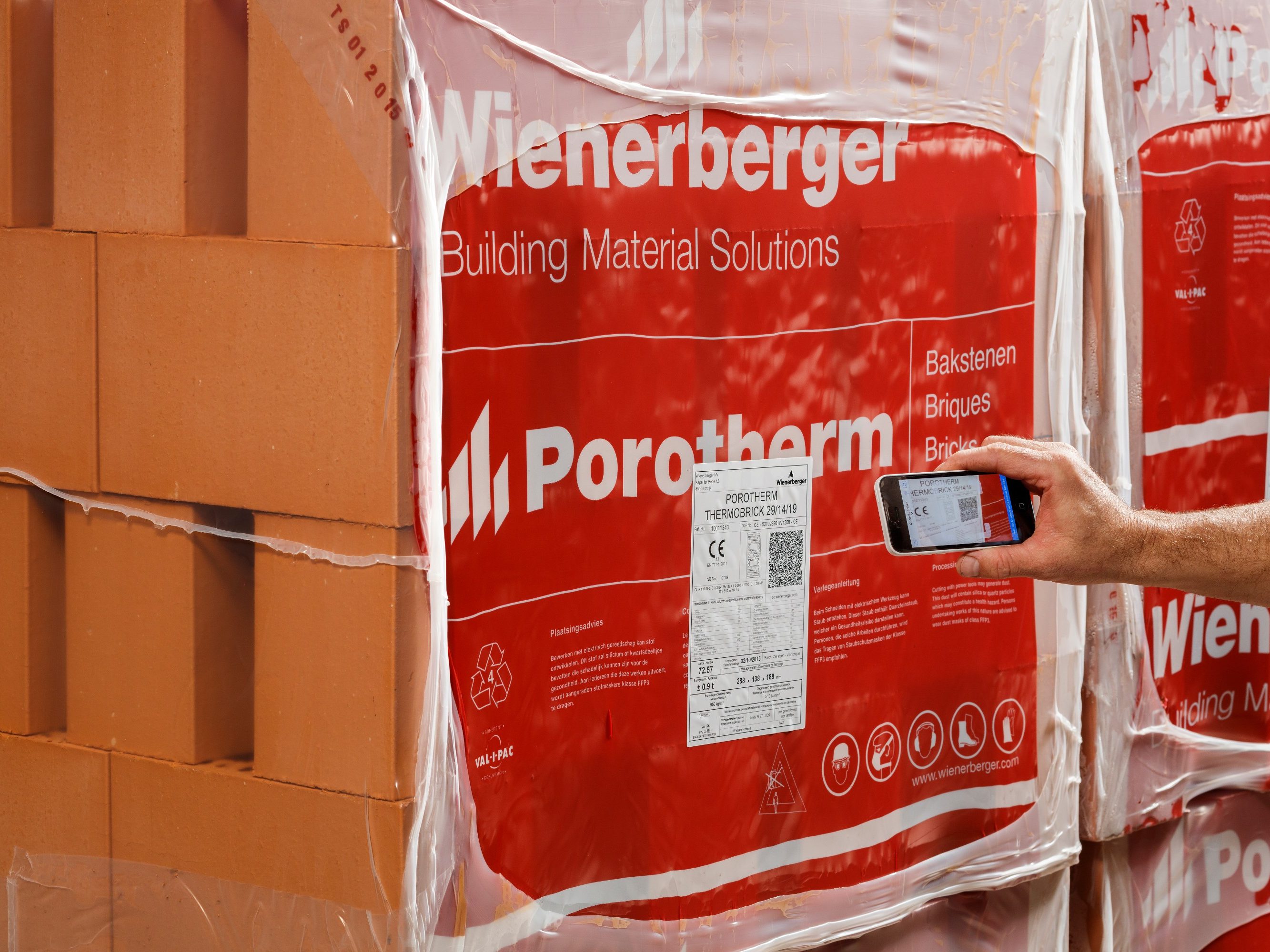 Scanning a QR code while using the app for CE documents