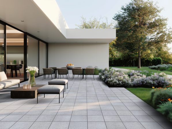 Semmelrock Záhradná platňa Elegant granit- biela