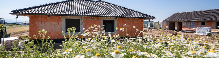 Hrubá stavba Porotherm Profi 38 Dryfix,  priečky , Tondach samba čierna engoba