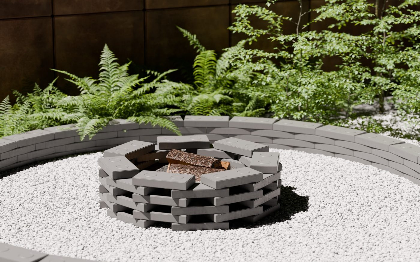 Garden block - ohnisko