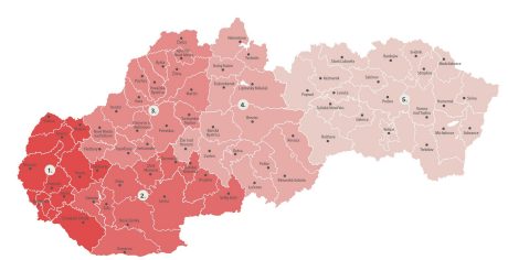 Mapa predajnych oblastí