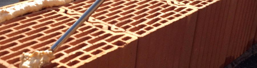 dryfix foam over brick on construction site