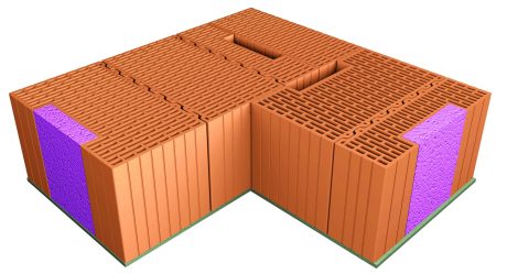 3D model - Corner of the wall Porotherm ECO+ profi