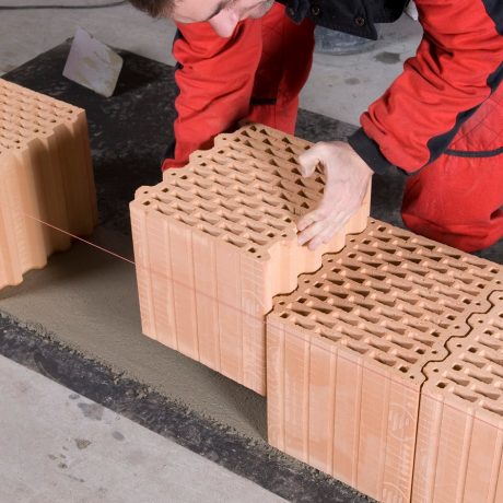 Založení příčky - hrubá stavba - akustické cihly