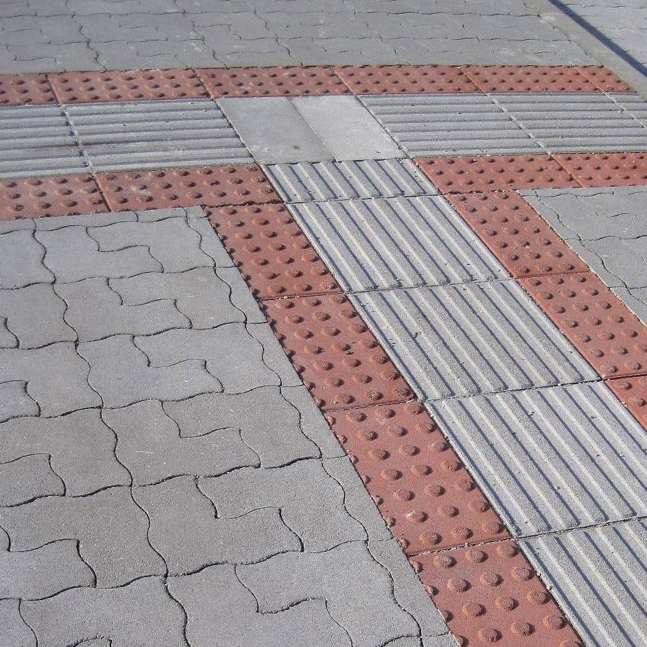 Kompozičná fotografia produktu Dlažba pre nevidiacich sivá, červená