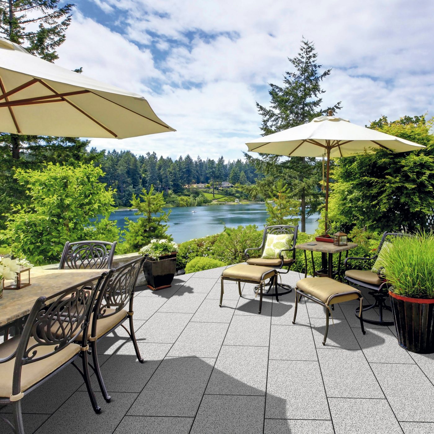 Kompozičná fotografia produktu La Linia platne 80x40 granit svetlá