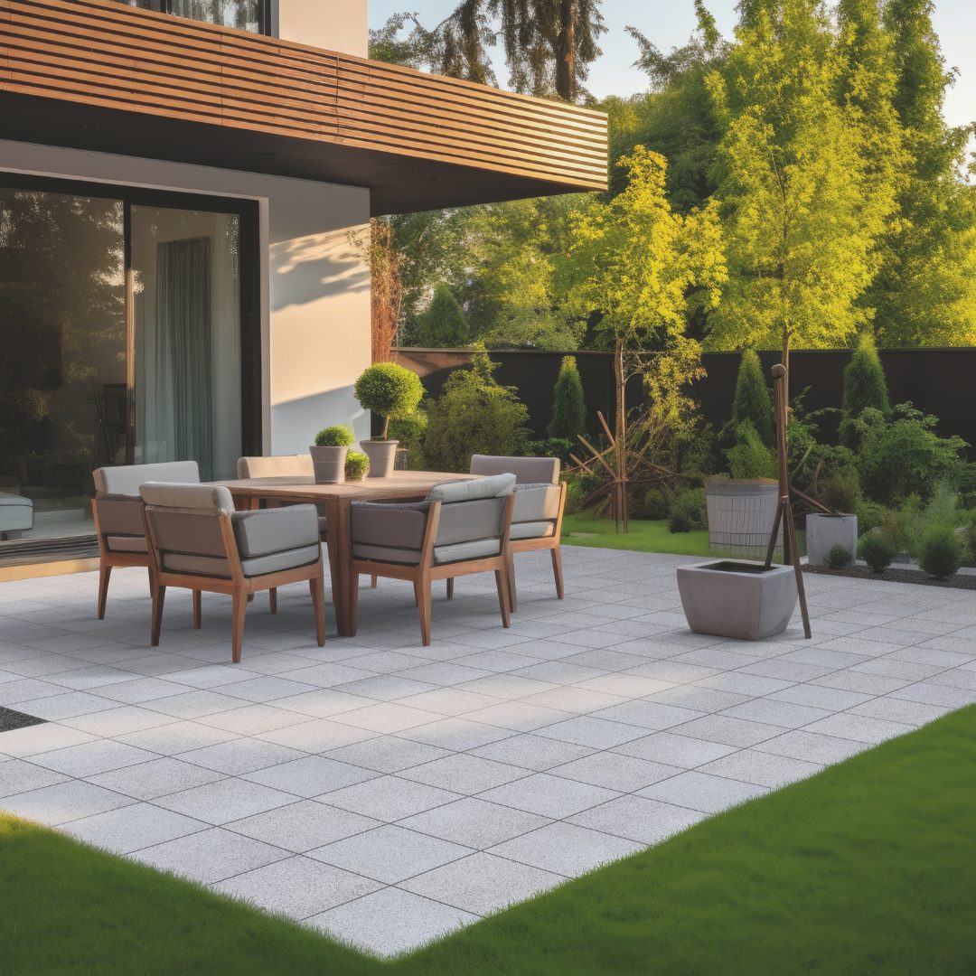 Záhradná platňa Elegant - vymývaná, granit biela